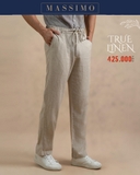 QUẦN DÀI LINEN NAM LƯNG THUN CAO CẤP MÀU BEIGE ĐẬM QD4907T4