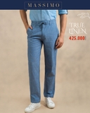 QUẦN DÀI LINEN NAM LƯNG THUN CAO CẤP MÀU XANH DƯƠNG ĐẬM QD4907T
