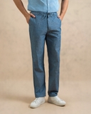 QUẦN DÀI LINEN NAM LƯNG THUN CAO CẤP MÀU XANH LAM RETRO QD4907T3
