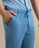 QUẦN DÀI LINEN NAM LƯNG THUN CAO CẤP MÀU XANH DƯƠNG QD4907T1