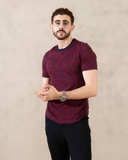 ÁO THUN NAM CỔ TRÒN TAY NGẮN XUẤT MỸ HỌA TIẾT PAISLEY MÀU ĐỎ 2216-2