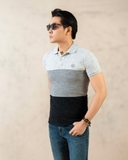 ÁO POLO NAM TAY NGẮN XUẤT MỸ PHỐI SỌC XÁM PL4B22D5