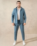 ÁO KHOÁC NAM VÀ QUẦN THUN THỂ THAO XUẤT MỸ MÀU XANH - SIZE LỚN XL-2XL