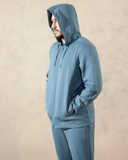 ÁO KHOÁC NAM VÀ QUẦN THUN THỂ THAO XUẤT MỸ MÀU XANH - SIZE LỚN XL-2XL