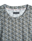 ÁO THUN NAM CỔ TRÒN TAY NGẮN XUẤT MỸ HỌA TIẾT GEOMETRIC MÀU XÁM 21110L-1