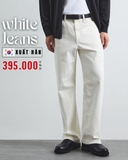 QUẦN JEAN NAM ỐNG SUÔNG VẢI CO GIÃN MÀU TRẮNG QJ60204M6