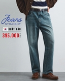 QUẦN JEAN NAM ỐNG SUÔNG XUẤT HÀN MÀU XANH ÁNH RÊU QJ60204M7