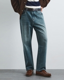 QUẦN JEAN NAM ỐNG SUÔNG XUẤT HÀN MÀU XANH ÁNH RÊU QJ60204M7