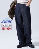 QUẦN JEAN NAM ỐNG RỘNG XUẤT HÀN MÀU XANH THAN QJ60204M2