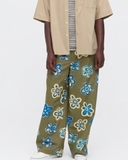 QUẦN DÀI NAM ỐNG RỘNG LƯNG CO GIÃN XUẤT NHẬT HỌA TIẾT HOA MÀU XANH RÊU QD60305T1