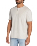 ÁO THUN NAM TAY NGẮN CỔ HENLEY XUẤT MỸ MÀU KEM AT60311N1