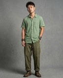 ÁO SƠ MI NAM TAY NGẮN CÓ TÚI VẢI THUN XUẤT MỸ MÀU XANH RÊU SM60314L1