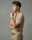 ÁO THUN NAM CỔ TRÒN TAY NGẮN XUẤT PHÁP MÀU BE AT60307L5