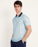 ÁO POLO GOLF NAM TAY NGẮN XUẤT MỸ HỌA TIẾT CÂY DỪA MÀU XANH DƯƠNG NHẠT PL60330H2