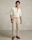 QUẦN DÀI LINEN NAM LƯNG CO GIÃN XUẤT MỸ MÀU KEM QD60325P