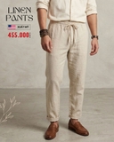 QUẦN DÀI LINEN NAM LƯNG CO GIÃN XUẤT MỸ MÀU KEM QD60325P
