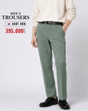 QUẦN TÂY NAM ỐNG ĐỨNG PHOM SLIM FIT LƯNG CO GIÃN XUẤT HÀN MÀU XANH LÁ QT60404U3