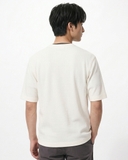 ÁO THUN NAM CỔ HENLEY TAY NGẮN VẢI DRY WAFFLE XUẤT NHẬT MÀU TRẮNG AT60402N9