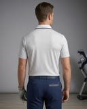 ÁO POLO GOLF NAM TAY NGẮN XUẤT MỸ HỌA TIẾT HOA NHÍ MÀU TRẮNG PL60330H3