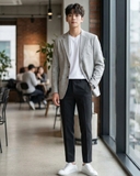 ÁO BLAZER NAM XUẤT HÀN MÀU KEM BZ60408H4