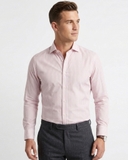 ÁO SƠ MI NAM TAY DÀI PHOM SLIM FIT XUẤT ANH KẺ SỌC MÀU HỒNG SM60411N2