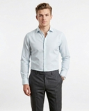 ÁO SƠ MI NAM TAY DÀI PHOM SLIM FIT XUẤT ANH KẺ SỌC MÀU XANH DƯƠNG NHẠT SM60411N1