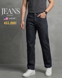 QUẦN JEAN NAM ỐNG SUÔNG VẢI CO GIÃN XUẤT MỸ MÀU XÁM ĐEN QJ60318T