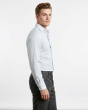 ÁO SƠ MI NAM TAY DÀI PHOM SLIM FIT XUẤT ANH KẺ SỌC MÀU XANH DƯƠNG NHẠT SM60411N1