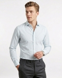 ÁO SƠ MI NAM TAY DÀI PHOM SLIM FIT XUẤT ANH KẺ SỌC MÀU XANH DƯƠNG NHẠT SM60411N1