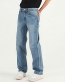 QUẦN JEAN NAM COTTON ỐNG SUÔNG XUẤT HÀN MÀU XANH NHẠT QJ60417N