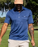 ÁO POLO THỂ THAO NAM TAY NGẮN CÓ TÚI XUẤT MỸ MÀU XANH NAVY PL60408N4
