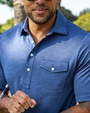 ÁO POLO THỂ THAO NAM TAY NGẮN CÓ TÚI XUẤT MỸ MÀU XANH NAVY PL60408N4