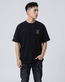 ÁO THUN UNISEX CỔ TRÒN TAY NGẮN XUẤT HÀN MÀU ĐEN AT60513N1