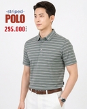 ÁO POLO GOLF NAM TAY NGẮN KẺ SỌC NGANG MÀU XÁM PL60522H4