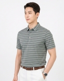 ÁO POLO GOLF NAM TAY NGẮN KẺ SỌC NGANG MÀU XÁM PL60522H4