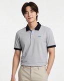 ÁO POLO NAM VẢI COTTON TAY NGẮN MÀU XÁM CỔ ĐEN PL60527N5