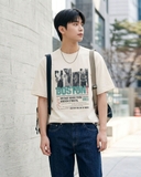 ÁO THUN UNISEX CỔ TRÒN TAY NGẮN MÀU TRẮNG IN HÌNH TRẺ TRUNG AT60609N4