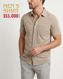 ÁO SƠ MI NAM TAY NGẮN VẢI THUN COTTON MÀU BEIGE SM60623N2