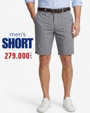QUẦN SHORT NAM HỌA TIẾT CA RÔ MÀU XÁM QS60605M4
