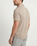 ÁO SƠ MI NAM TAY NGẮN VẢI THUN COTTON MÀU BEIGE SM60623N2
