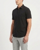 ÁO SƠ MI NAM TAY NGẮN VẢI THUN COTTON MÀU ĐEN SM60623N1