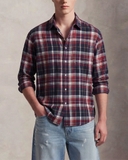 ÁO SƠ MI NAM TAY DÀI VẢI NỈ FLANNEL HỌA TIẾT CA RÔ MÀU ĐỎ ĐEN SM60711H8