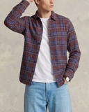 ÁO SƠ MI NAM TAY DÀI VẢI NỈ FLANNEL HỌA TIẾT CA RÔ MÀU ĐỎ XANH SM60711H6