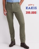 QUẦN DÀI KAKI CO GIÃN NAM PHOM ỐNG ĐỨNG MÀU RÊU QK60710D5