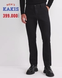 QUẦN DÀI KAKI CO GIÃN NAM PHOM ỐNG ĐỨNG MÀU ĐEN QK60710D6