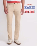 QUẦN DÀI KAKI CO GIÃN NAM PHOM ỐNG ĐỨNG MÀU KEM QK60710D4