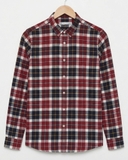 ÁO SƠ MI NAM TAY DÀI VẢI NỈ FLANNEL HỌA TIẾT CA RÔ MÀU ĐỎ ĐEN SM60711H8