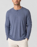 ÁO THUN NAM CỔ HENLEY TAY DÀI MÀU XÁM AT60708N2