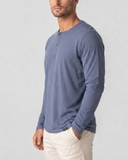 ÁO THUN NAM CỔ HENLEY TAY DÀI MÀU XÁM AT60708N2