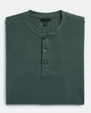 ÁO THUN NAM TAY NGẮN CỔ HENLEY MÀU XANH LÁ TRẦM AT60711N1